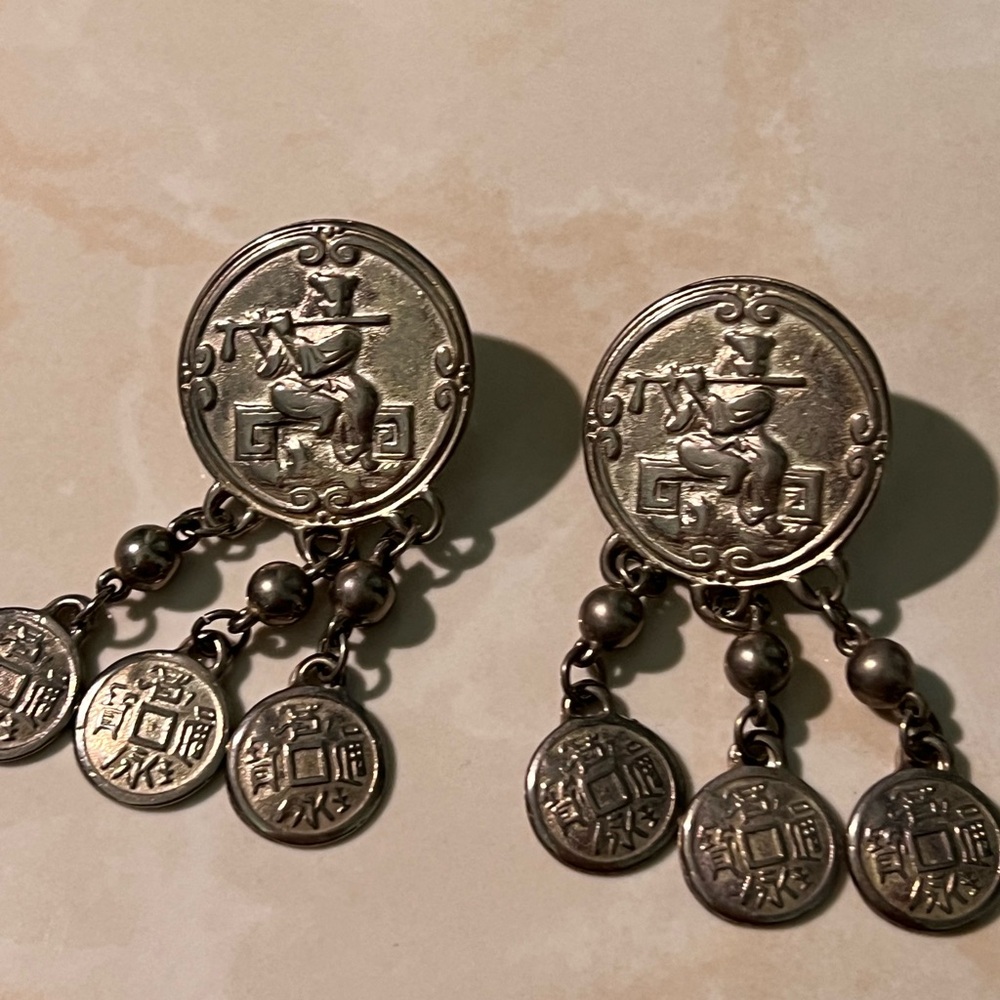 Vintage Tribal/Bohemian Chinese Silver Earrings